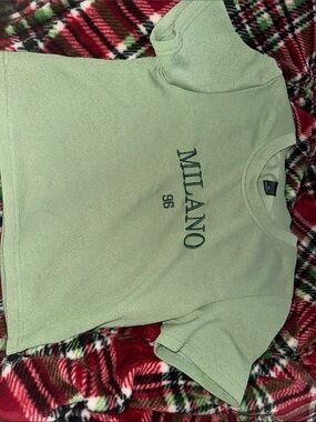MILANO 96 Embroidered Ribbed Tee - Sage Green